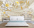 999Store 3D White Flower and Leaves Wallpaper ,Wallpaper279
