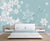 999Store 3D White Flowers and Blue Butterfly Wallpaper ,Wallpaper335
