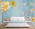 999Store 3D Golden Flowers with Golden Butterflies Wallpaper ,Wallpaper336