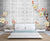 999Store 3D Grey Bricks and White Flowers Wallpaper ,Wallpaper374