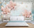 999Store 3D Large Pink Flowers and Golden Butterflies Wallpaper ,Wallpaper415
