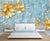 999Store 3D Large Golden Flowers and White Butterflies Wallpaper ,Wallpaper417