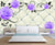 999Store 3D Violet Roses and Black Leaves Wallpaper ,Wallpaper430