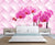 999Store 3D Pink Flowers with Abstract Pattern Wallpaper ,Wallpaper445