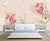 999Store 3D Pink Roses and Golden Roses and White Butterflies Wallpaper ,Wallpaper454