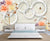 999Store 3D Multi Color Flowers and White Circles Wallpaper ,Wallpaper456