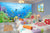 999Store 3D Under Ocean Multi Color Fishes Wallpaper ,Wallpaper631