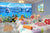 999Store 3D Blue Ocean and Swimming Fishes Kids Room Wallpaper ,Wallpaper739