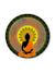 999Store Meditation Buddha Black And Orange Color Round Shape Wall Painting
